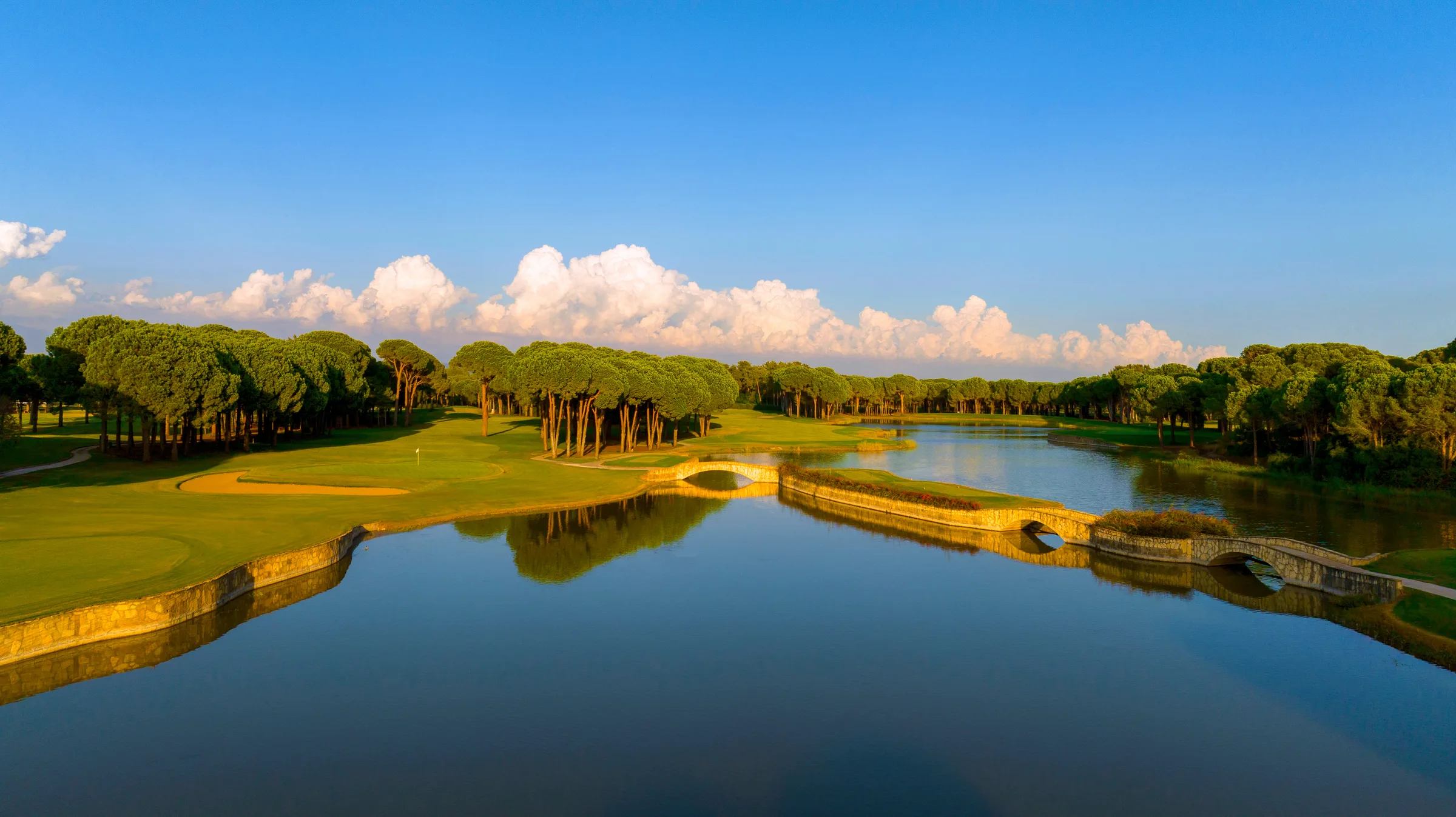 Water feature and fairways at Gloria Golf Club