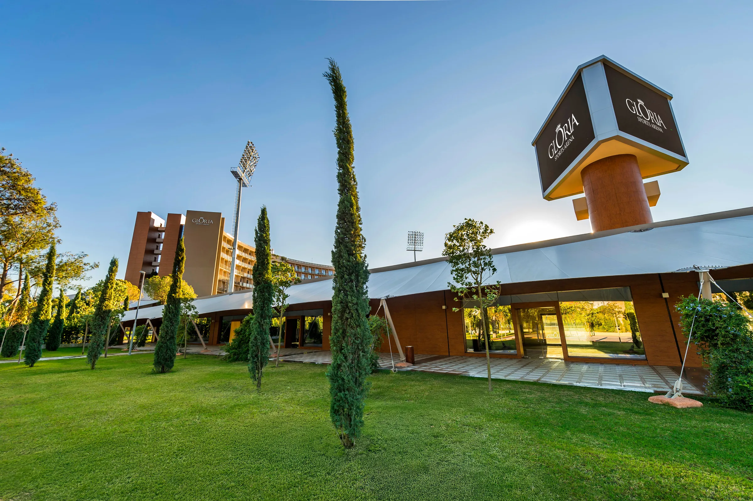 Exterior buildings at Gloria Sports Arena