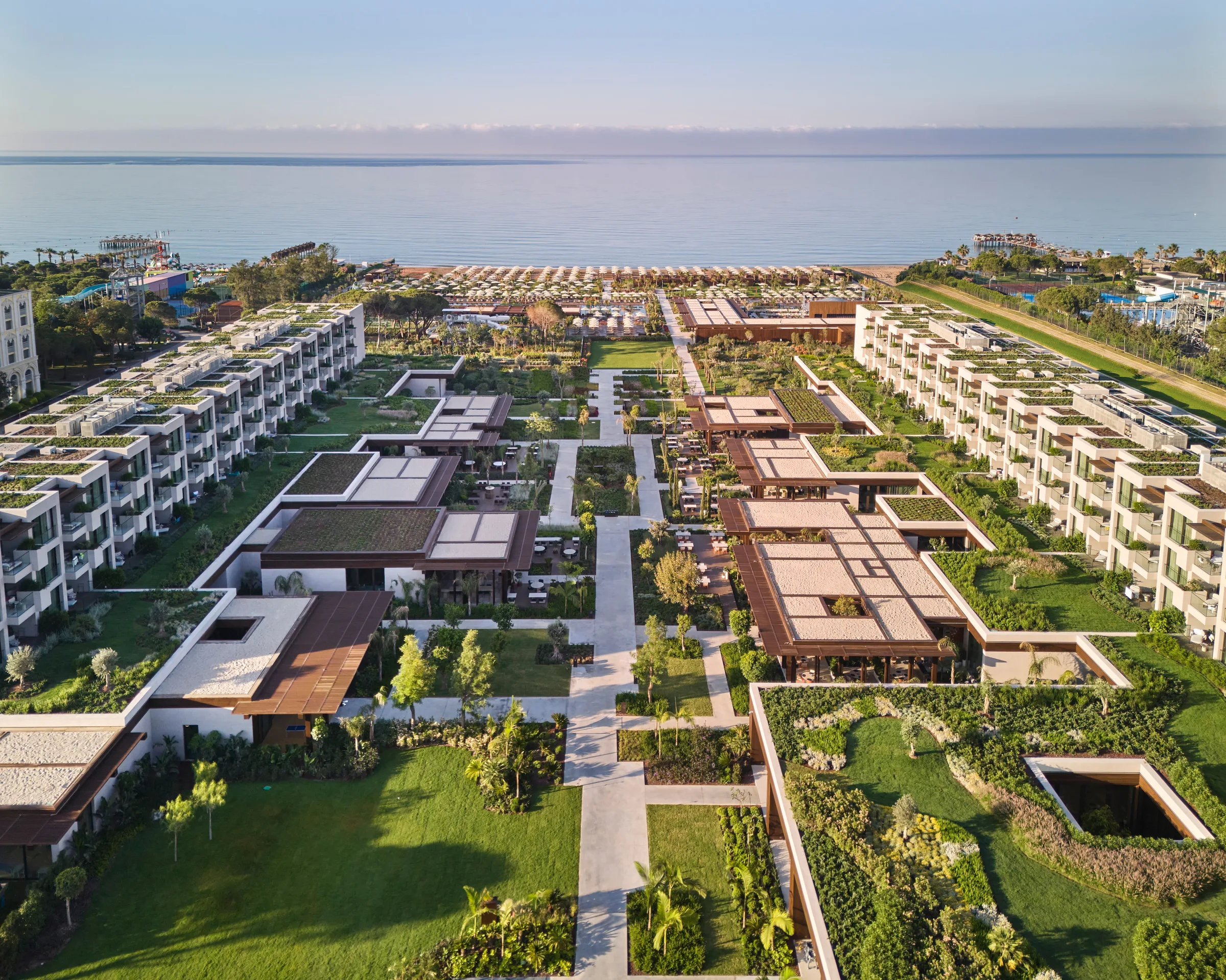 Aerial view of Voyage Belek Golf and Spa beside the coast
