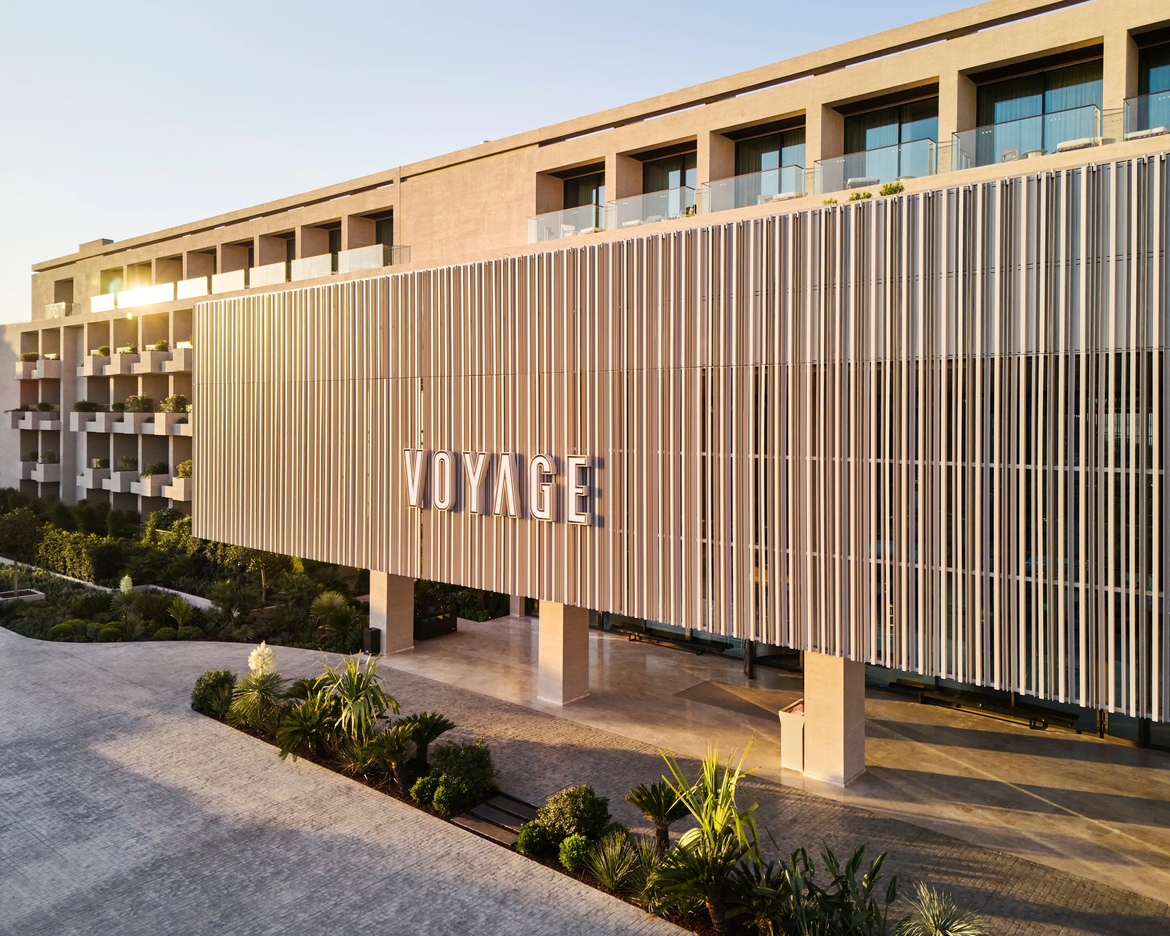 Voyage Belek resort buildings, pools and gardens